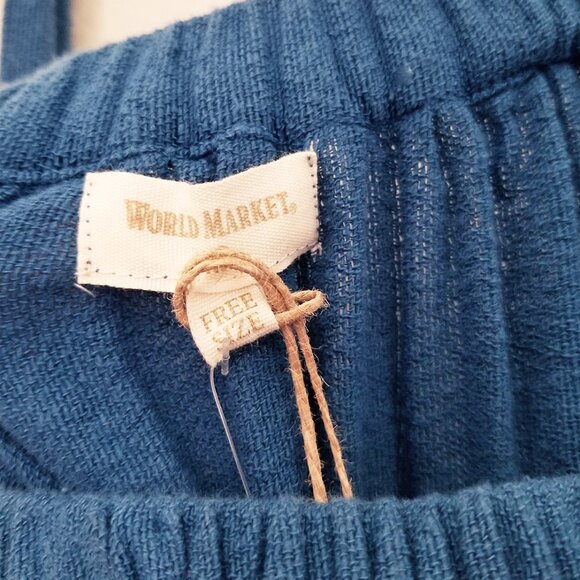 NEW World Market Teal Blue Textured Cotton Ruffle Convertible Skirt Dress OS $40 - Picture 9 of 15